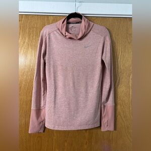 Nike Heathered Pink Cowl Neck Top
